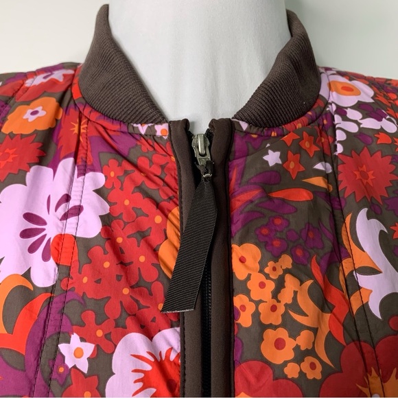 Patagonia Women's Brown Multicolor Floral Nylon Puff Zip Vest Size Large - Picture 3 of 10
